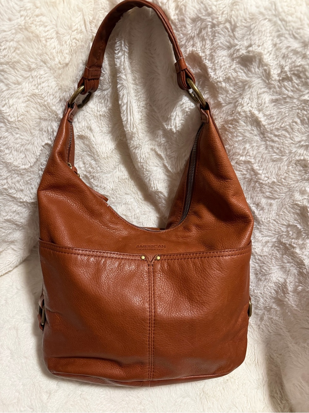 NWOT! American Leather Co. Viv Leather Hobo cognac color